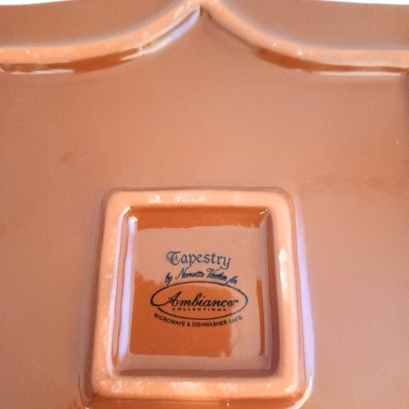 Cheese Board Trivet Decorative Floral Ceramic Nanette Vacher Ambiance 7.5" x 11" - Picture 11 of 13